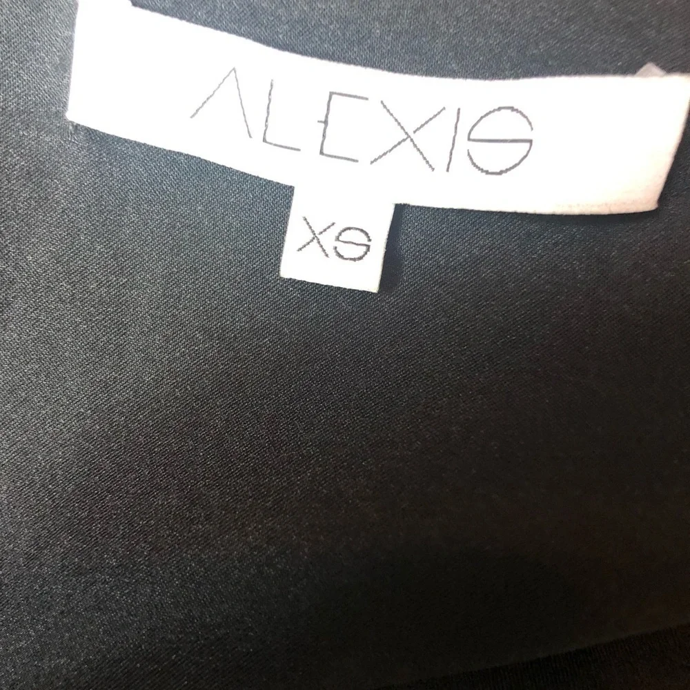 Alexis Black Trumpet Sleeve Strapless Amelie Midi Dress XS